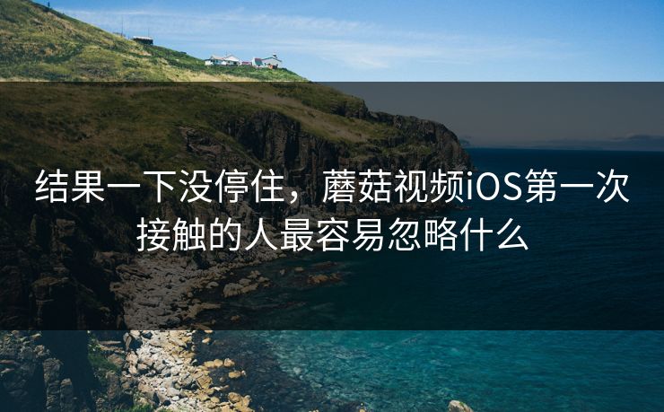 结果一下没停住，蘑菇视频iOS第一次接触的人最容易忽略什么